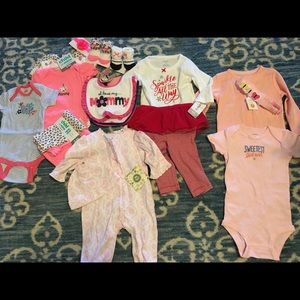 Lot of Baby Girls Clothes 0-3 mos